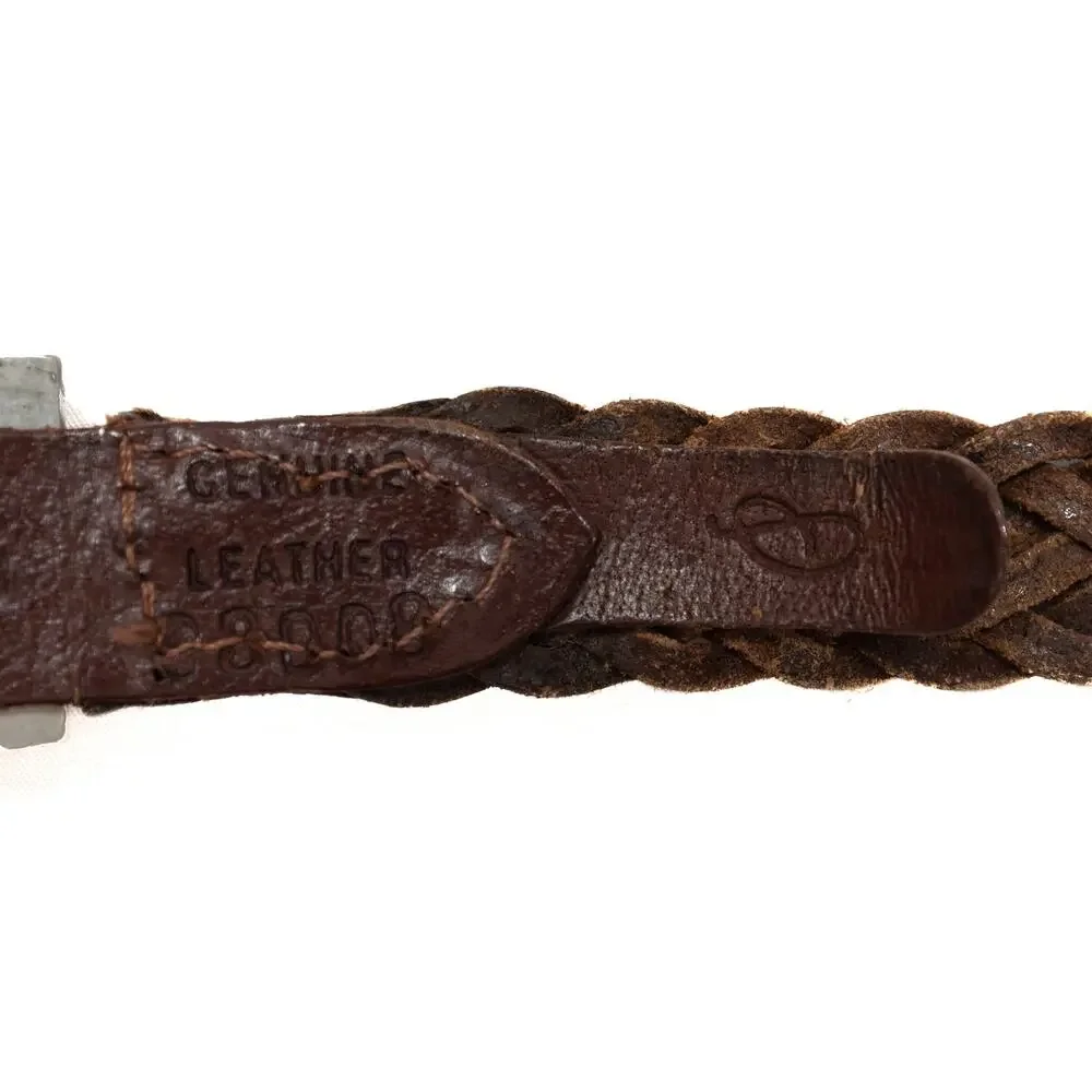 Genuine Leather Brown Braided Belt Size Large